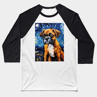 Boxer Puppy Painted by VIncent Van Gogh Baseball T-Shirt